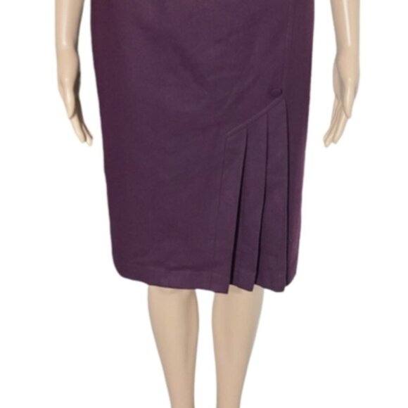 Vintage Esseci 100% Wool Pencil Skirt Womens Pleated Skirt Size 6 Made in Italy - Picture 7 of 10